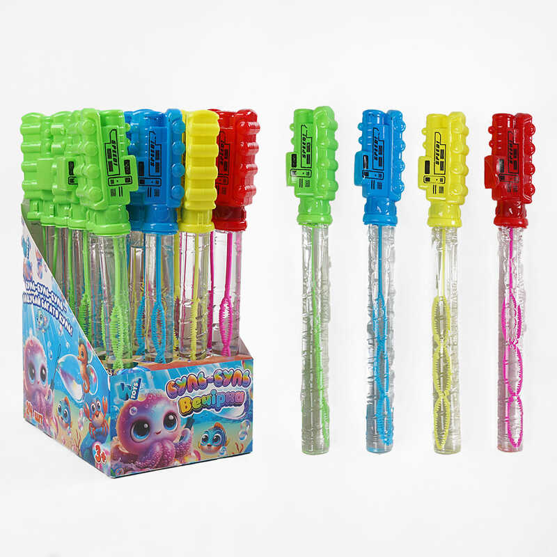 Мильні бульбашки TC 29931 (12) “WToys“, ЦІНА ЗА 24 ШТУКИ В БЛОЦІ, “Потяг“, висота 25см, в коробці