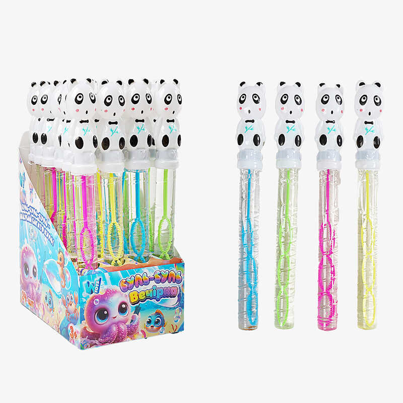 Мильні бульбашки TC 49082 (12) “WToys“, ЦІНА ЗА 24 ШТУКИ В БЛОЦІ, “Панда“, висота 25см, в коробці