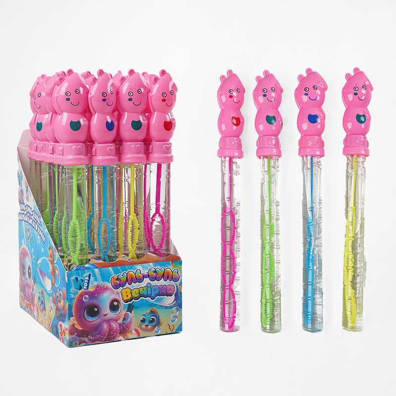 Мильні бульбашки TC 55020 (12) “WToys“, ЦІНА ЗА 24 ШТУКИ В БЛОЦІ, “Свинка“, висота 25см, в коробці