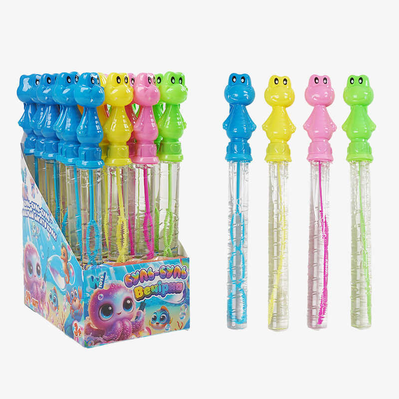 Мильні бульбашки TC 97430 (12) “WToys“, ЦІНА ЗА 24 ШТУКИ В БЛОЦІ, “Крокодил“, висота 25см, в коробці