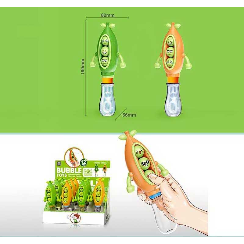 Мильні бульбашки U 009 (12) ЦІНА ЗА 12 ШТУК В БЛОЦІ, “Веселий горох“, висота 19см, пальчикова гра, рухливі елементи, в коробці