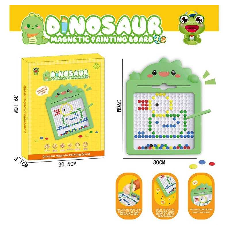 Мозаїка 595-14 (36) “Динозаврик”, 30х39 см, магнітний стилус, картки із завданнями, в коробці