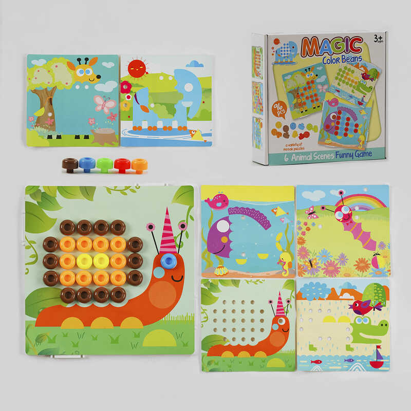 Мозаїка 6022 (48) 96 фішок, 6 карток-трафаретів, в коробці