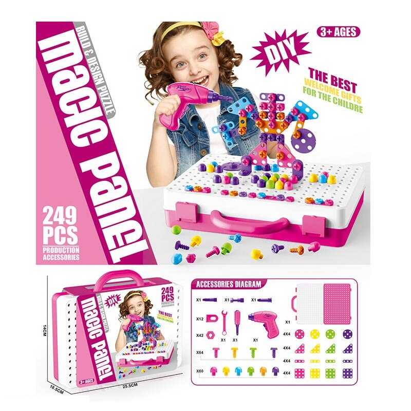 Мозаїка 666-52 (36/2) 249 елементів, електричний шуруповерт, гайковий ключ, викрутка, у валізі Мозаїка 666-52 (36/2) 249 елементів, електричний шуруповерт, гайковий ключ, викрутка, у валізі