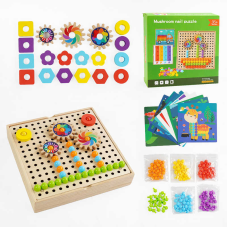 Мозаїка C 68269 (24) дерев’яна, шестерні, картки із завданнями, в коробці