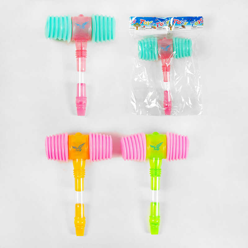 Молоточок 7510 A (576/2) 3 види, підсвічування, пискання, свисток, в пакеті, ВИДАЄТЬСЯ ТІЛЬКИ МІКС ВИДІВ