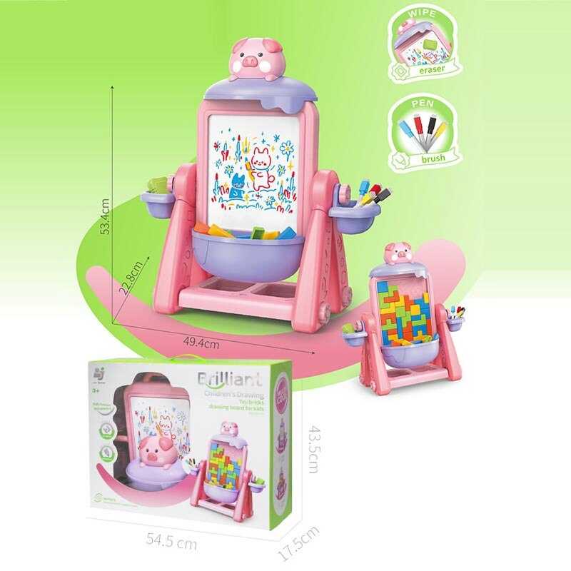 Мольберт 899-92 Y (8) двосторонній, малювання маркерами, механічний тетрис, маркери “пиши-витирай”, в коробці