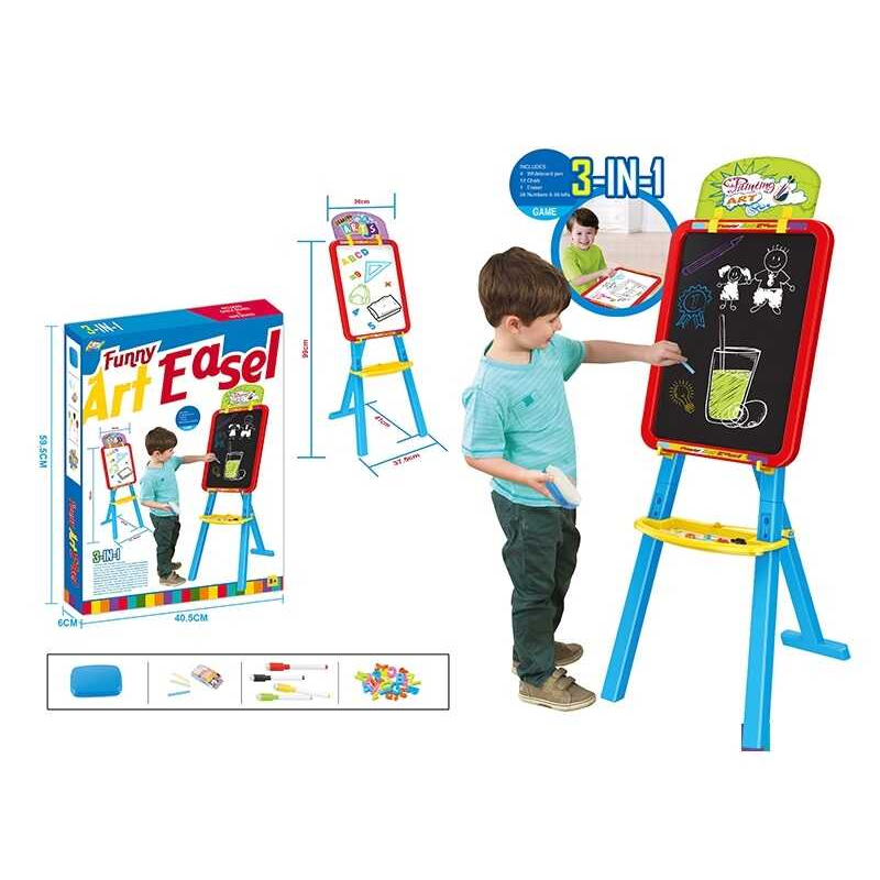 Мольберт YM 826 (18) двосторонній, крейда, маркери “пиши-витирай”, магніти, в коробці