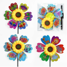 Вітрячок D 37113 (300) ЦІНА ЗА 1 ШТУКУ, “Соняшник”, висота 40 см, 2 палички, у пакеті