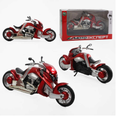 Мотоцикл BG 14-741 (48/2) “Мото Експерт“, металопластик, масштаб 1:12, прогумовані колеса, підсвічування, звук, амортизація, платформа, в коробці