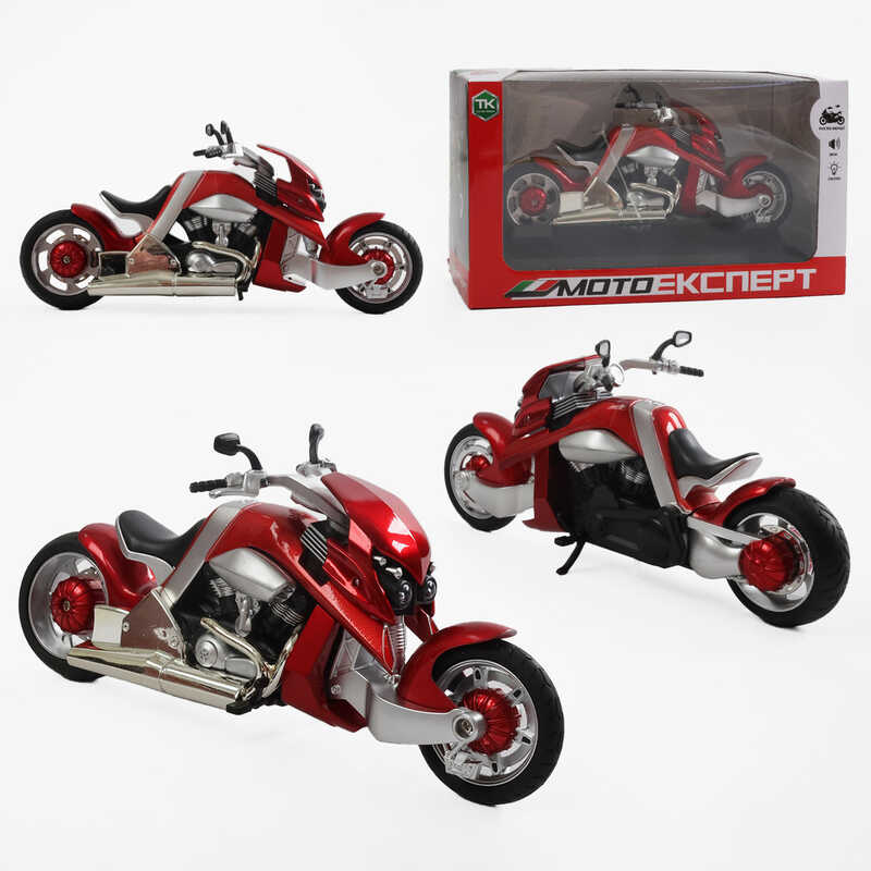 Мотоцикл BG 14-741 (48/2) “Мото Експерт“, металопластик, масштаб 1:12, прогумовані колеса, підсвічування, звук, амортизація, платформа, в коробці Мотоцикл BG 14-741 (48/2) “Мото Експерт“, металопластик, масштаб 1:12, прогумовані колеса, підсвічування, звук, амортизація, платформа, в коробці