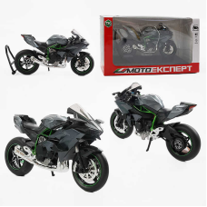 Мотоцикл BG 26-102 (48/2) “Мото Експерт“, металопластик, масштаб 1:12, прогумовані колеса, підсвічування, звук, амортизація, платформа, в коробці