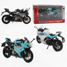 Мотоцикл BG 36-480 (48/2) “Мото Експерт“, 3 кольори, металопластик,  масштаб 1:12, прогумовані колеса, підсвічування, звук, амортизація, платформа, в коробці, ВИДАЄТЬСЯ ТІЛЬКИ МІКС ВИДІВ