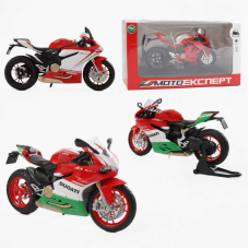 Мотоцикл BG 61-477 (48/2) “Мото Експерт“, 2 види, металопластик, масштаб 1:12, прогумовані колеса, підсвічування, звук, амортизація, платформа,в коробці