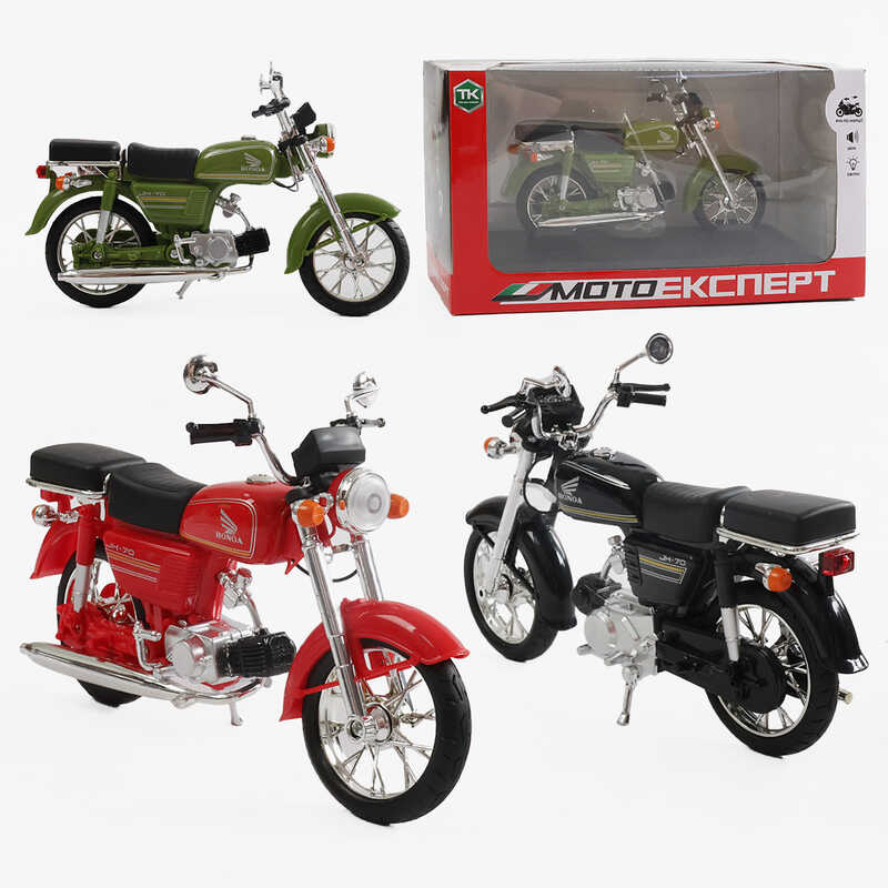 Мотоцикл BG 68-765 (48/2) “Мото Експерт“, 3 кольори, металопластик, масштаб 1:12, прогумовані колеса, підсвічування, звук, амортизація, платформа, в коробці, ВИДАЄТЬСЯ ТІЛЬКИ МІКС ВИДІВ
