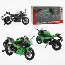 Мотоцикл BG 90-501 (48/2) “Мото Експерт“, 2 кольори, металопластик, масштаб 1:12, прогумовані колеса, підсвічування, звук, амортизація, платформа,  в коробці, ВИДАЄТЬСЯ ТІЛЬКИ МІКС ВИДІВ