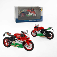 Мотоцикл металопластиковий M 12-18 B (48/2) звуки, підсвічування, гумові шини, рухливі елементи, підставка, в коробці