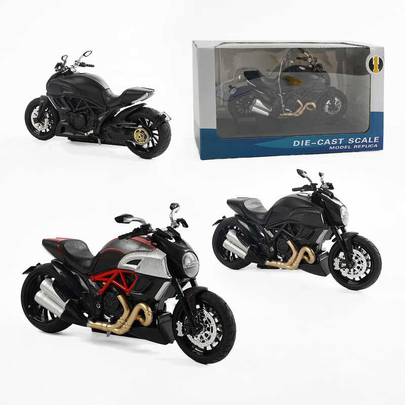 Мотоцикл металопластиковий M 12-2 B (48/2) 2 види, звуки, підсвічування, гумові шини, рухливі елементи, підставка, в коробці, ВИДАЄТЬСЯ МІКС ВИДІВ