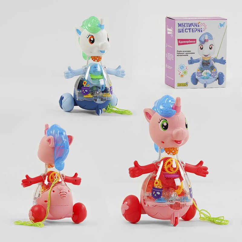 Музична єдиноріжка 32917 (60) “WToys“, ОЗВУЧУВАННЯ УКРАЇНСЬКОЮ МОВОЮ, шестерні, пісня, підсвічування, автоматичний рух, в коробці