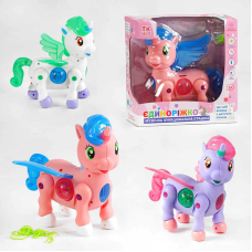 Музична іграшка “Єдиноріжко” TK - 10232 (48/2) “TK Group“, 3 кольори, ОЗВУЧУВАННЯ УКРАЇНСЬКОЮ МОВОЮ, на батарейках, звук, підсвічування, ВИДАЄТЬСЯ ТІЛЬКИ МІКС ВИДІВ, в коробці
