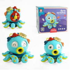 Музична гра EA 012 (8) “Восьминіг“, мелодії, світло, ОЗВУЧУВАННЯ АНГЛІЙСЬКОЮ, колесо вільного ходу, барабанчик, сортер, пальчикові ігри, в коробці