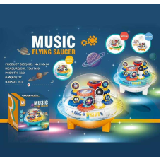 Музична гра ZR 181 (72/2) 2 кольори, “Літаюча тарілка”, звук, підсвічування, кольорові шестерні, колесо вільного  ходу, в коробці