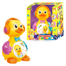 Музична качка 48510 / 0619 (40/2) “TK Group“, ОЗВУЧУВАННЯ УКР. МОВОЮ, світло, звук, колесо вільного ходу, несе яйця, в коробці