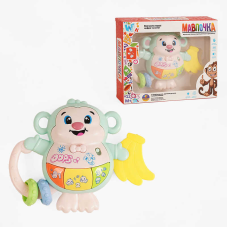 Музична мавпочка 59966 (72/2) “WToys“, ОЗВУЧУВАННЯ УКРАЇНСЬКОЮ МОВОЮ, прорізувач, пальчикова гра, підсвічування, цифри, ноти, казки, пісні, звуки, в коробці