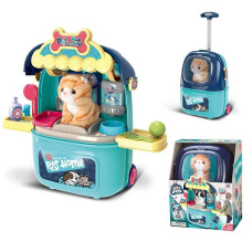 Валіза з улюбленцем 008-987-4 (9) “Грумінг салон”, м’яка іграшка, аксесуари, полички, приладдя, висувна ручка валізи, в коробці