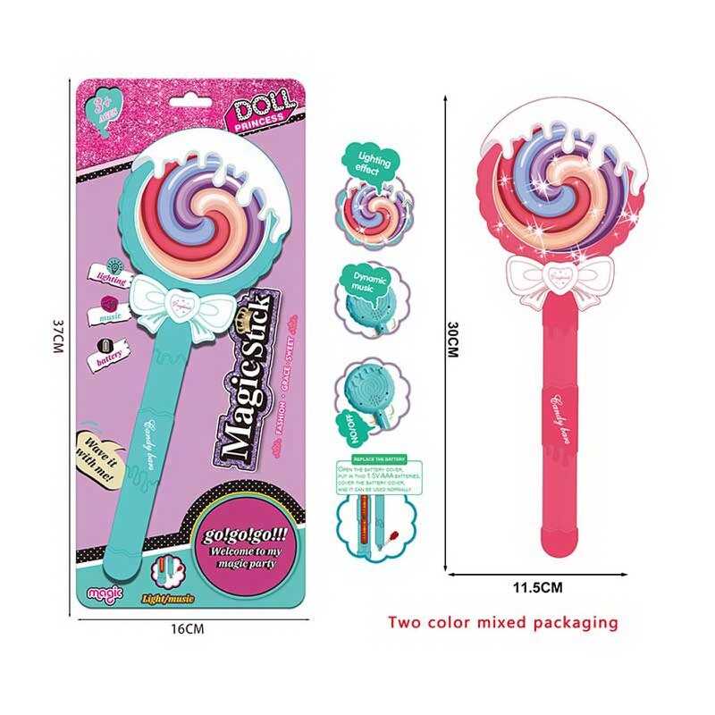 Музична паличка 608 A 18 (108/2) 2 кольори, пісня англійською, підсвічування, довжина - 30 см, на листі