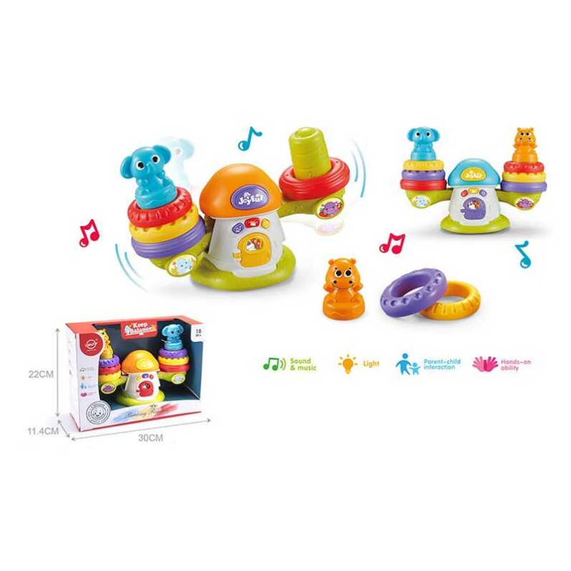 Музична розвиваюча іграшка “Веселі ваги“ QF 366-043 (36) , ОЗВУЧУВАННЯ УКРАЇНСЬКОЮ МОВОЮ, абетка, цифри, дитячі пісні, підсвічування, в коробці