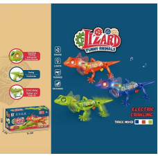 Музична ящірка ZR 155 (72/2) 3 кольори, підсвічування, довільний рух, мелодія, рухливі кінцівки, шестерні, в коробці, ВИДАЄТЬСЯ ТІЛЬКИ МІКС ВИДІВ