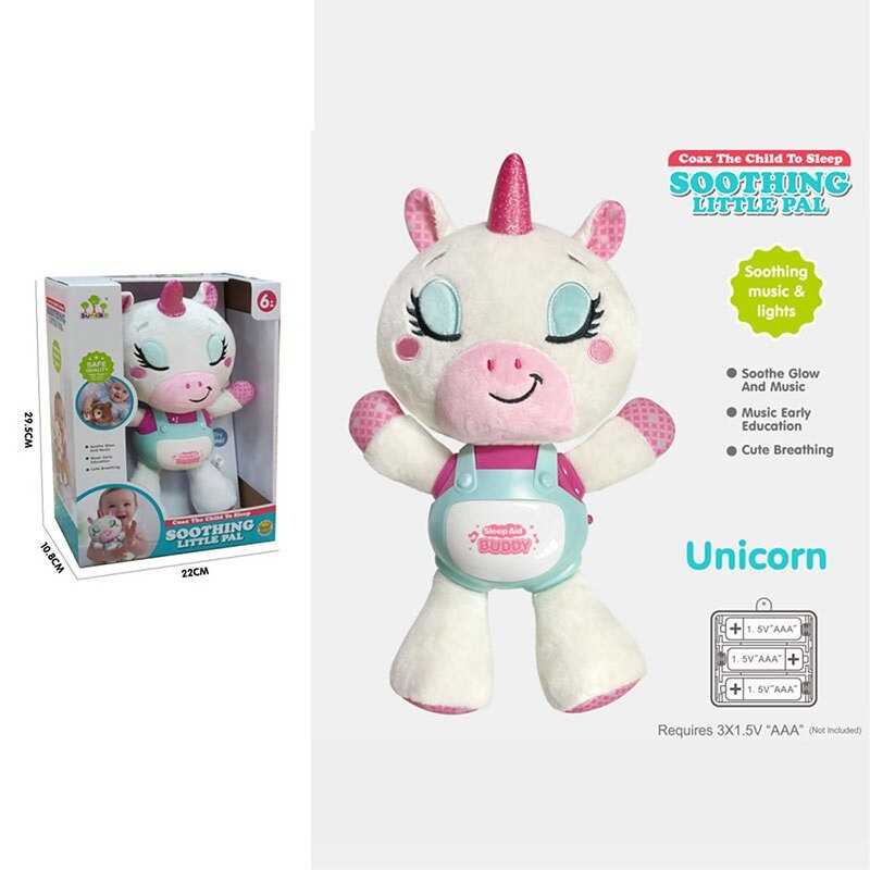 Музичне брязкальце SL 88056 (24/2) “Єдиноріжка“, на батарейках, мелодії, звук дихання, підсвічування, шелесткі елементи, в коробці