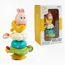 Музичне брязкальце-пірамідка LDJ 235 (36) на присосці, мелодії, пісеньки, звуки, звуки тварин, озвучення англ мовою, на присосці, прорізувачі, в коробці