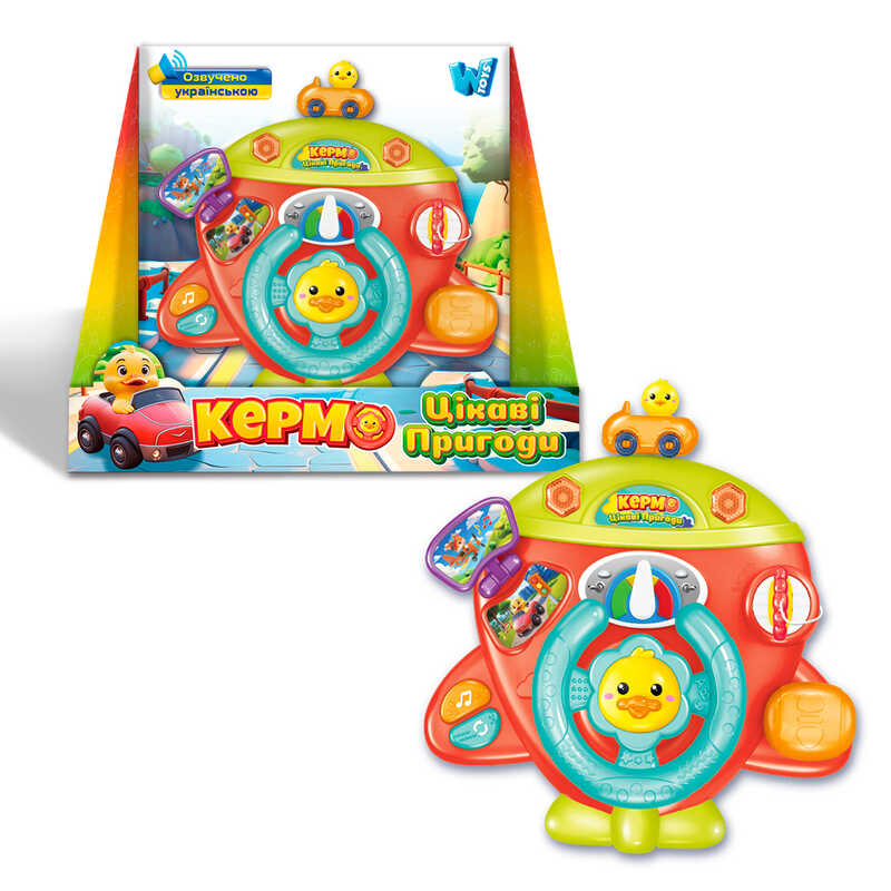 Музичне кермо 61847 (48/2) “WToys“, ОЗВУЧУВАННЯ УКРАЇНСЬКОЮ МОВОЮ, підсвічування, звуки, вірш, 3 казки, 6 пісень, лямки на липучках, тріскачка, рухомі елементи, в коробці Музичне кермо 61847 (48/2) “WToys“, ОЗВУЧУВАННЯ УКРАЇНСЬКОЮ МОВОЮ, підсвічування, звуки, вірш, 3 казки, 6 пісень, лямки на липучках, тріскачка, рухомі елементи, в коробці