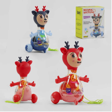 Музичне оленятко 10422 (60) “WToys“, ОЗВУЧУВАННЯ УКРАЇНСЬКОЮ МОВОЮ, шестерні, пісня, підсвічування, автоматичний рух, в коробці