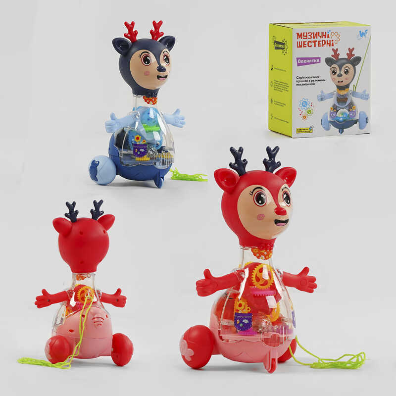Музичне оленятко 10422 (60) “WToys“, ОЗВУЧУВАННЯ УКРАЇНСЬКОЮ МОВОЮ, шестерні, пісня, підсвічування, автоматичний рух, в коробці