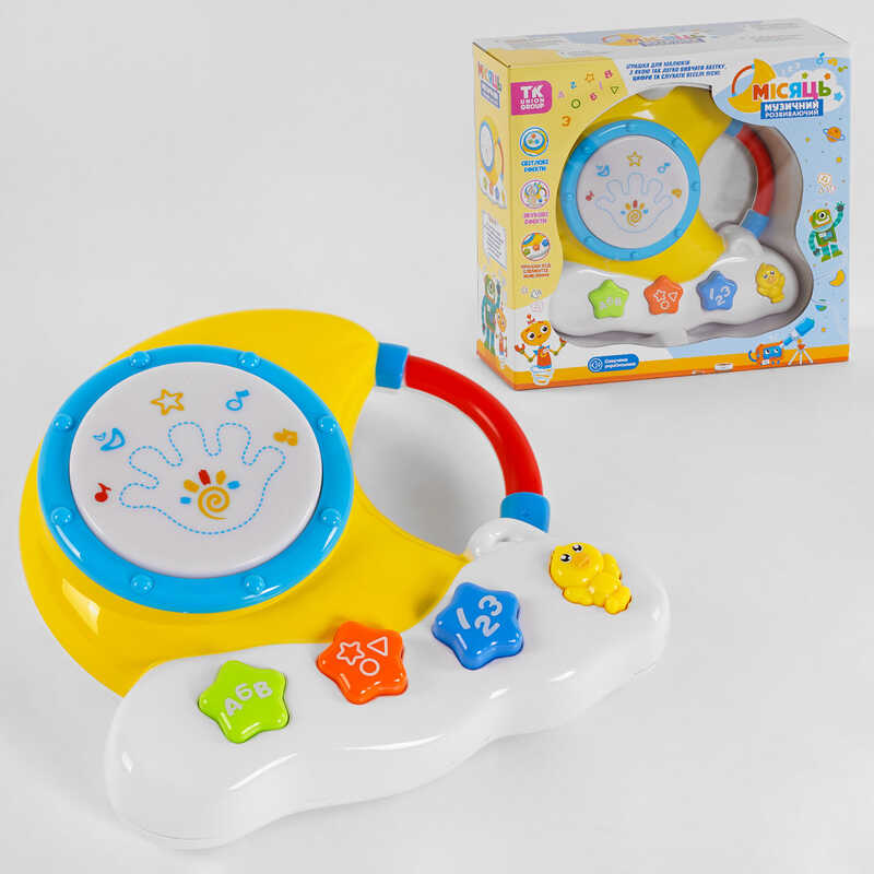 Музичне піаніно-барабан 36924 (30) “TK Group“, ОЗВУЧ. УКРАЇНСЬКОЮ МОВОЮ, пісні, вивчення цифр, укр. алфавіту та фігур, барабан, в коробці