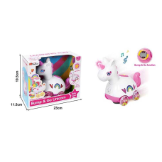 Музичний єдиноріг 35395 A (36/2) підсвічування, мелодії, пісні англійською мовою, колесо вільного ходу, брязкання, рухає головою та хвостом, в коробці