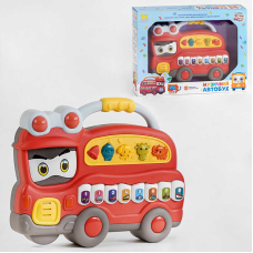 Музичний автобус 91780-1 (72) “TK Group“, ОЗВУЧУВАННЯ УКРАЇНСЬКОЮ МОВОЮ, червоний колір, 4 режими, 4 мелодії, звук, світо, в коробці