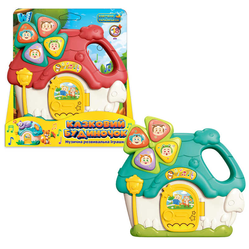 Музичний будиночок 11452 (48) “WToys“, 2 кольори, ОЗВУЧ. УКРАЇНСЬКОЮ МОВОЮ, 10 казок, 15 загадок, 10 пісень, 10 скоромовок, підсвічування, в коробці