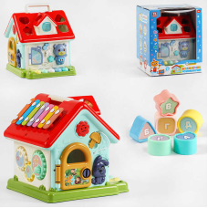 Музичний будиночок 49682 (8) “TK Group“, ОЗВУЧУВАННЯ УКРАЇНСЬКОЮ МОВОЮ, сортер, алфавіт, пісні, цифри, ксилофон, шестерні, в коробці