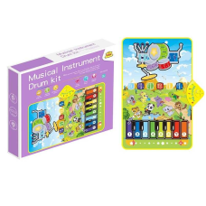Музичний килимок YQ 3228 (24) звук, підсвітка, барабани, піаніно, режими гучності, на батарейках, музичні інструменти, в коробці