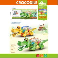 Музичний крокодил 2008 C/D (72/2) 2 кольори, звук, підсвічування, рухомі шестерні, колесо вільного ходу, в коробці