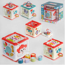 Музичний куб 42666 (18) “TK Group“, ОЗВУЧУВАННЯ УКРАЇНСЬКОЮ МОВОЮ, вивчення літер, форм, кольорів, пісні, сортер, у коробці