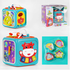 Музичний куб 57959 (24) “TK Group“, ОЗВУЧУВАННЯ УКРАЇНСЬКОЮ МОВОЮ, світло, казки, геометричний сортер, годинник, шестерні та лабіринт, в коробці