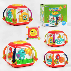 Музичний мультибокс “Музичні веселощі” TK - 20119 (48/2) “TK Group“, ОЗВУЧУВАННЯ УКРАЇНСЬКОЮ МОВОЮ, 4 пісні, 3 казки, мелодії, цифри, підсвічування, пальчикові ігри, звук барабана, рухомі шестерні, у коробці