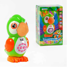 Музичний папужка 45158 (24/2) “TK Group“, ОЗВУЧУВАННЯ УКРАЇНСЬКОЮ МОВОЮ, пісні, казки, скоромовки, загадки, вікторина, підсвічування, запис голосу, сенсорні датчики, в коробці