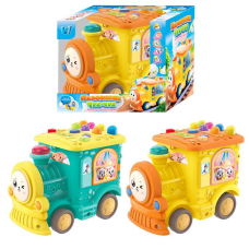Музичний паровозик 95606 (72/2) “WToys“, 2 кольори, ОЗВУЧУВАННЯ УКРАЇНСЬКОЮ МОВОЮ, казки, пісні, скоромовки, загадки, світло, пальчикові ігри, гра-стукалка, в коробці