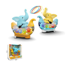 Музичний слоник HD 9055 (48/2) 2 види, підсвічування, пісня англ. мовою, колесо вільного ходу, 3 кільця, обертові шестерні, в коробці